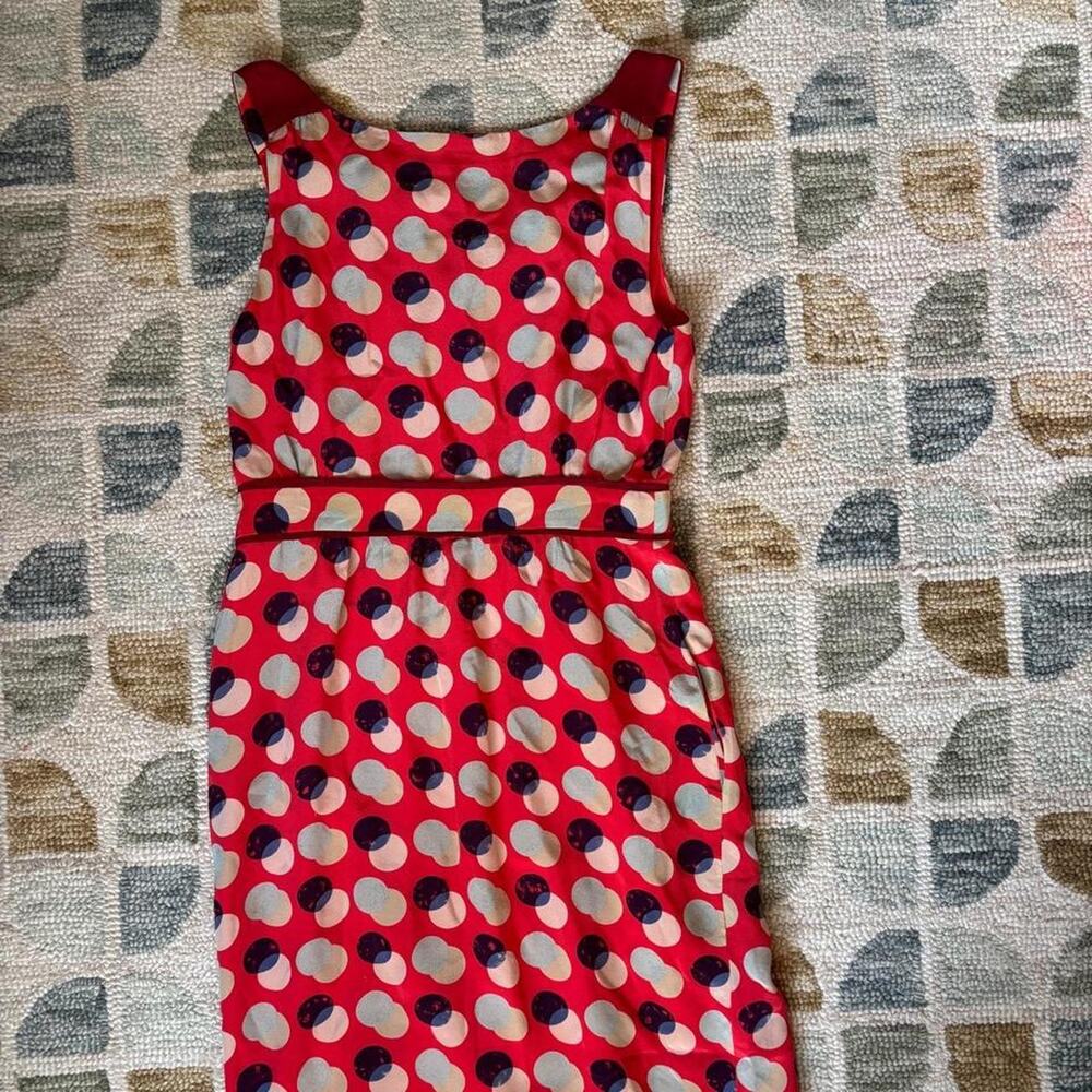Anthropologie Silk Dress Moulinette Soeurs Polka Dot Tomato Girl Euro Wedding - Picture 5 of 8